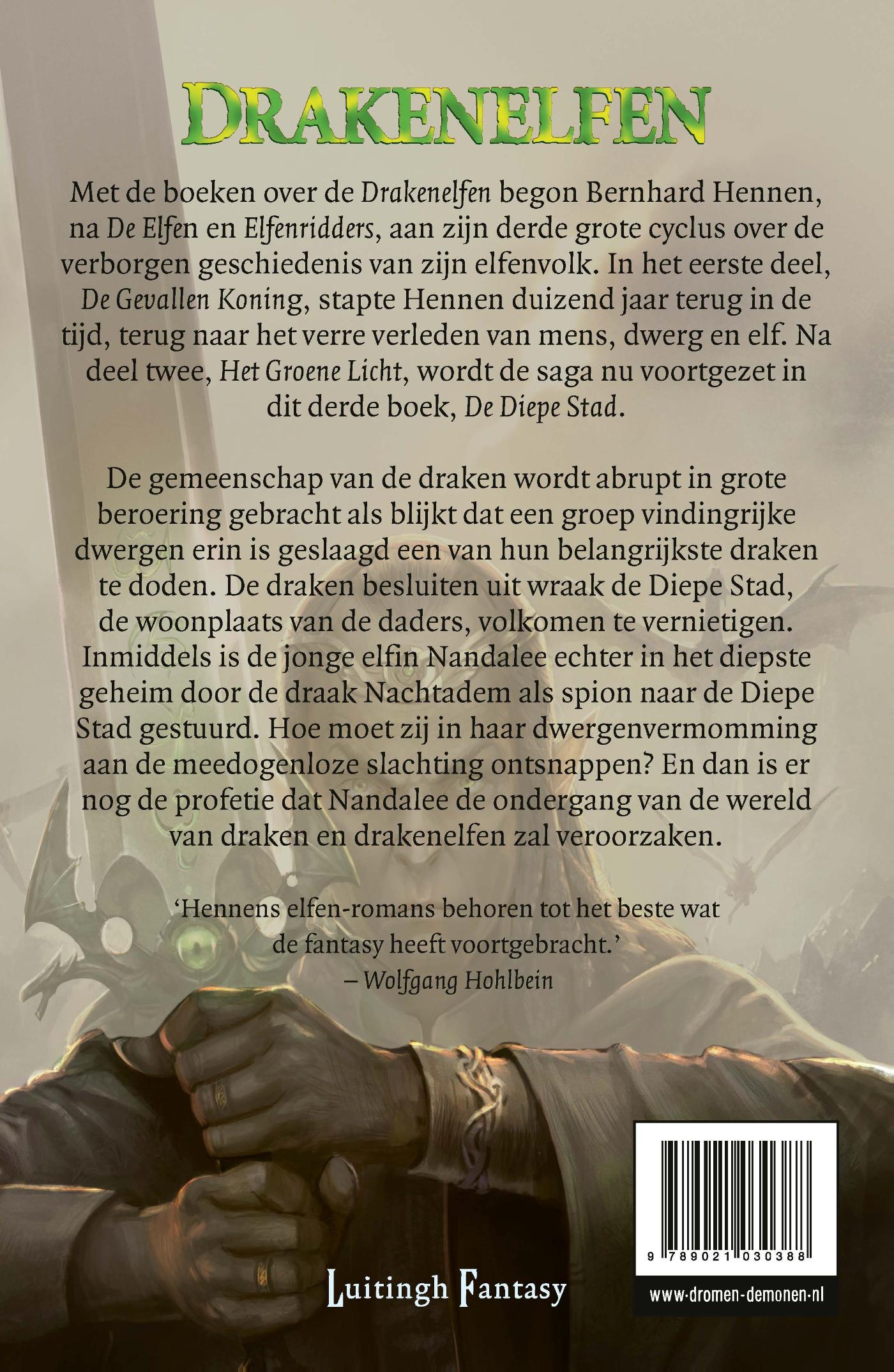 Achterkant van Drakenelfen 3 - De diepe stad (POD)