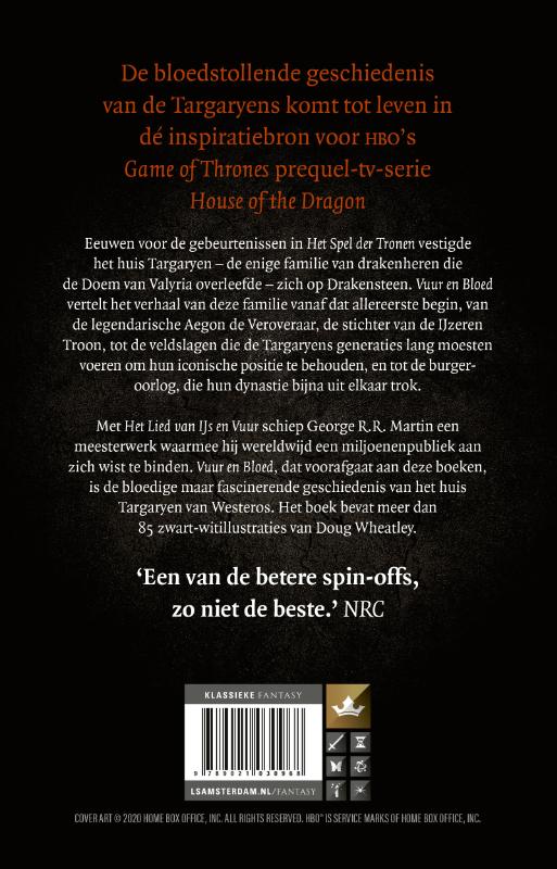 Achterkant van Vuur en Bloed 1 - De Opkomst van het Huis Targaryen (tie-in)