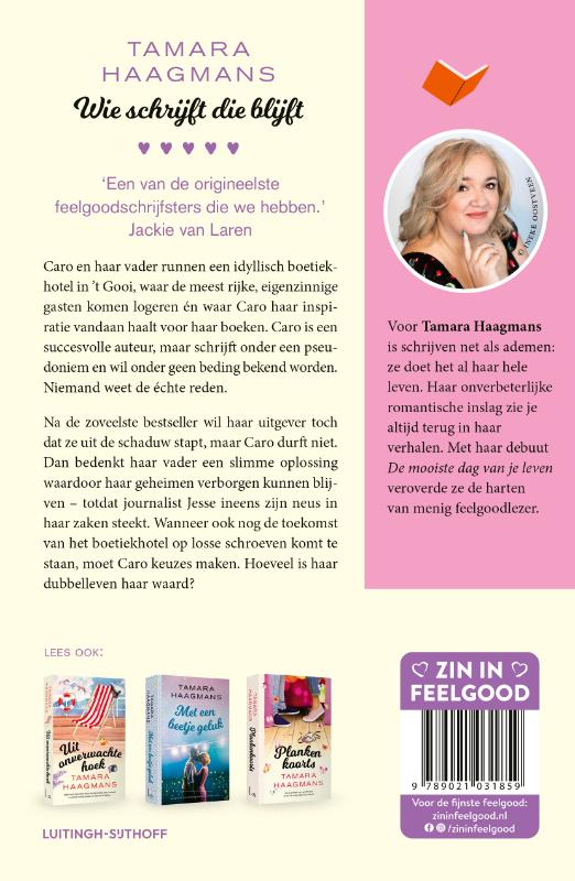 Achterkant van Wie schrijft die blijft
