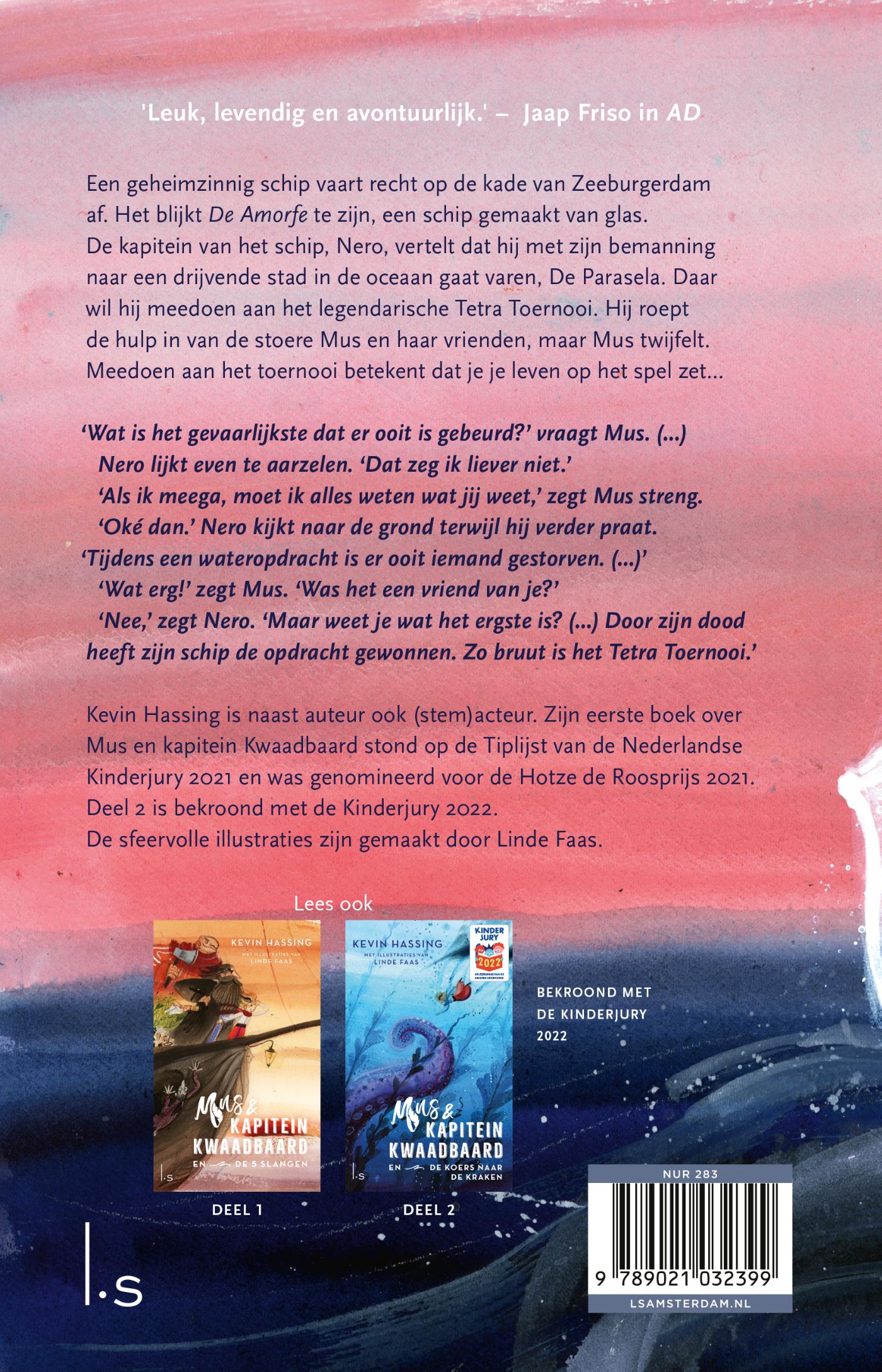 Achterkant van Mus en kapitein Kwaadbaard en De Amorfe