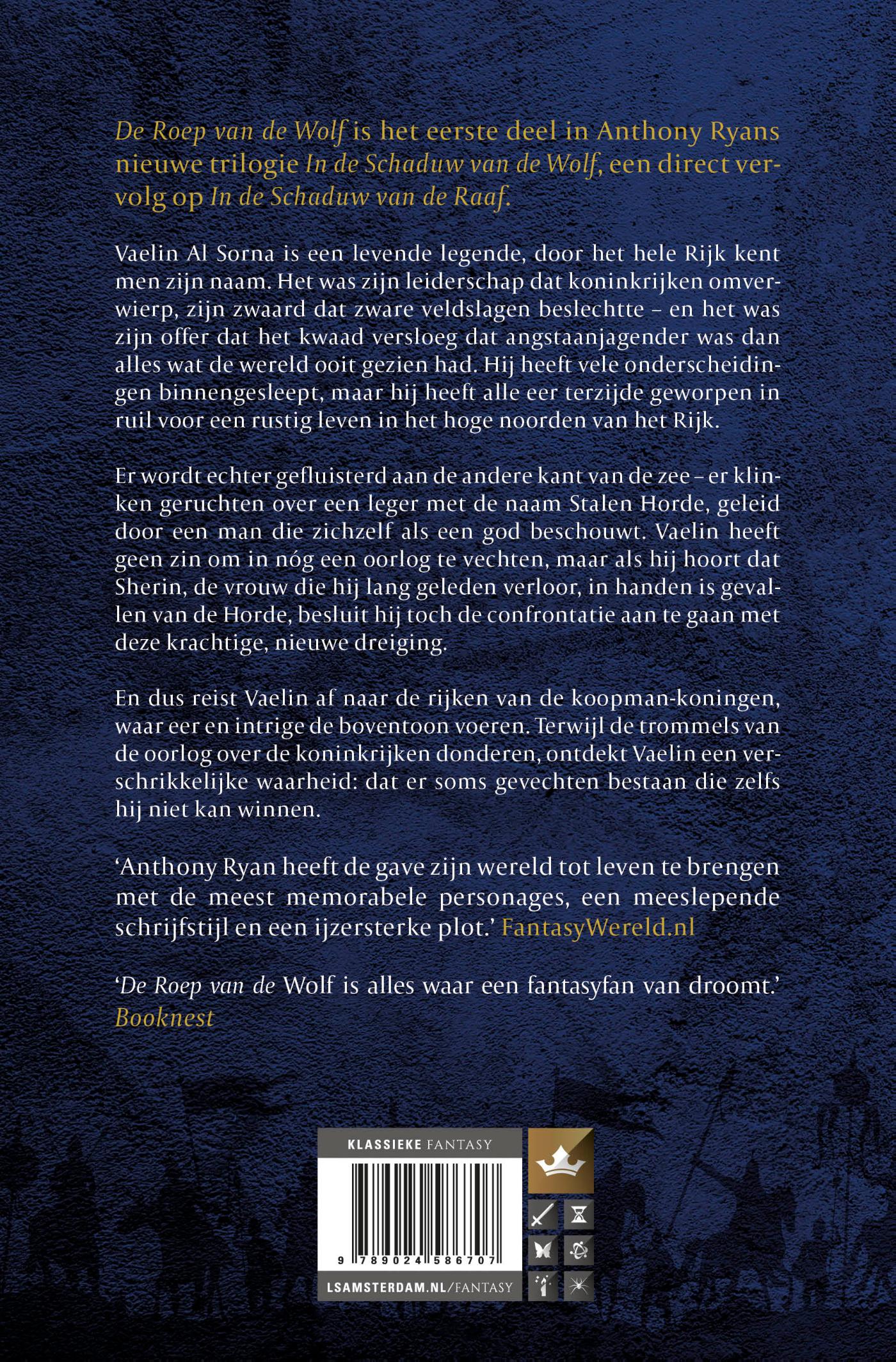 Achterkant van De Roep van de Wolf