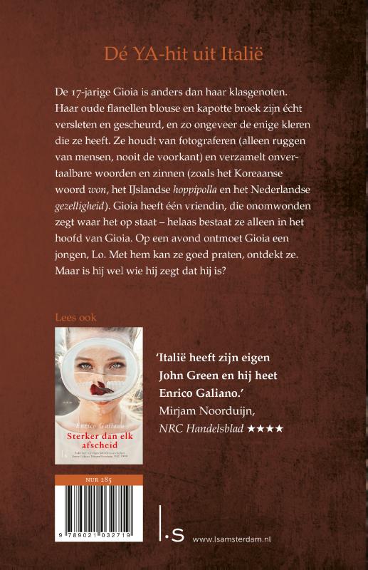Achterkant van De bijzondere woorden van Gioia