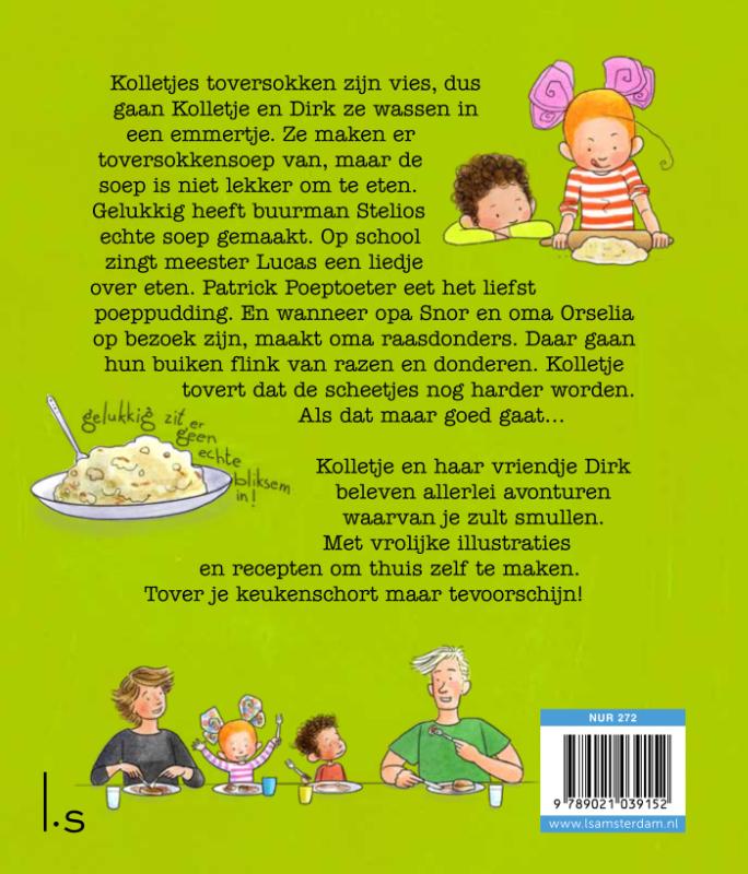 Achterkant van Kolletje & Dirk koken toversokkensoep