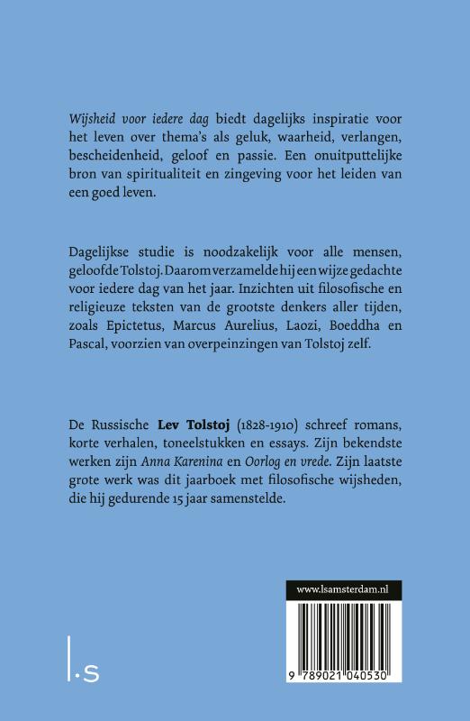 Achterkant van Wijsheid voor iedere dag