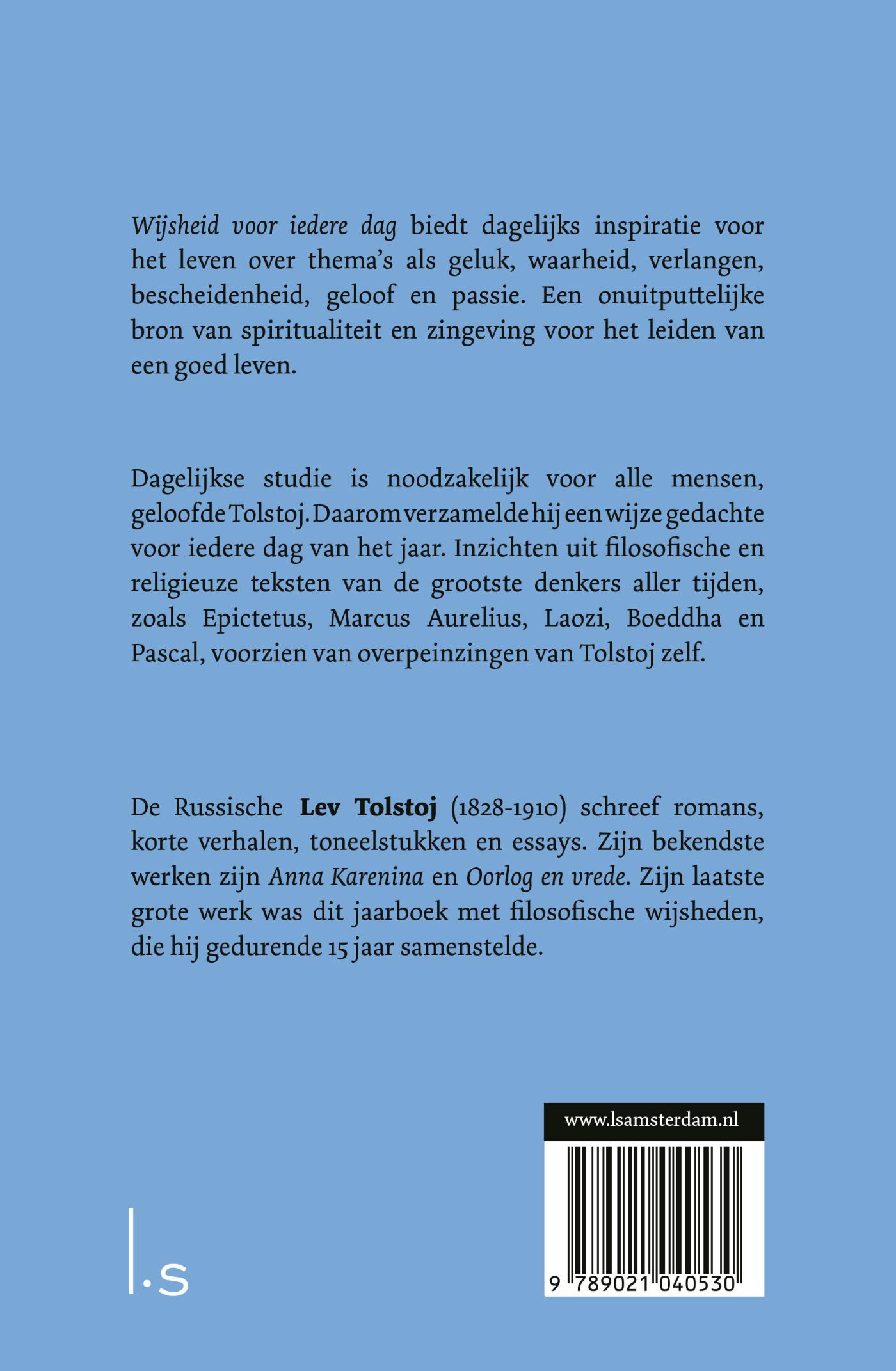Achterkant van Wijsheid voor iedere dag
