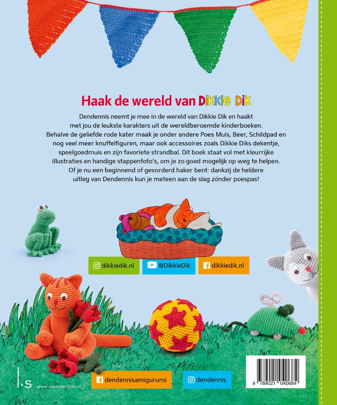 Achterkant van Het enige echte vernieuwde Dikkie Dik haakboek