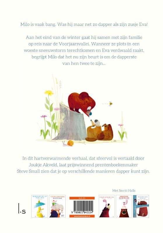 Achterkant van Dappere kleine beer