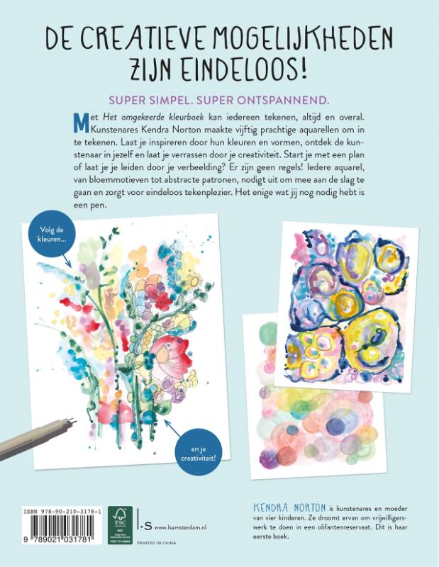Achterkant van Het omgekeerde kleurboek - Mindful Journeys