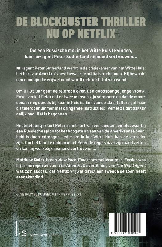 Achterkant van The Night Agent