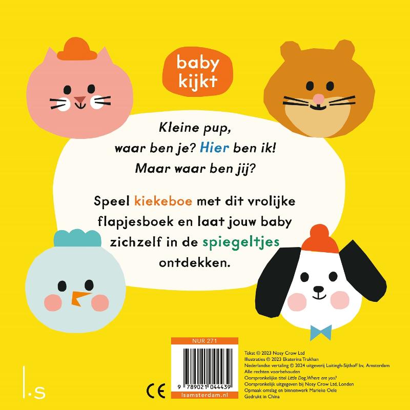 Achterkant van Kleine pup, waar ben je?