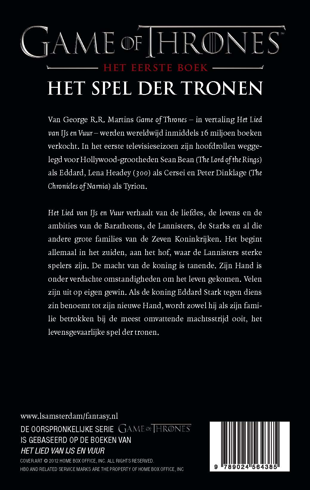 Achterkant van Het Spel der Tronen