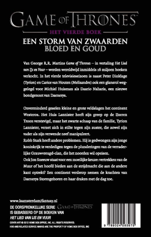 Achterkant van Storm van Zwaarden - Bloed en Goud