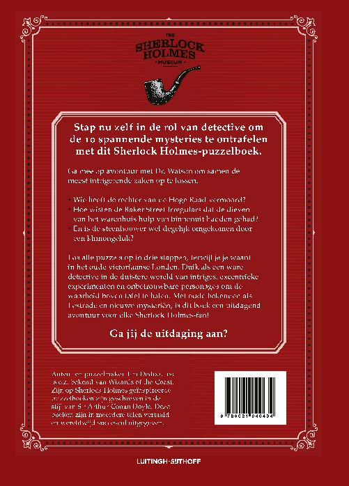Achterkant van Het grote puzzelboek van Sherlock Holmes