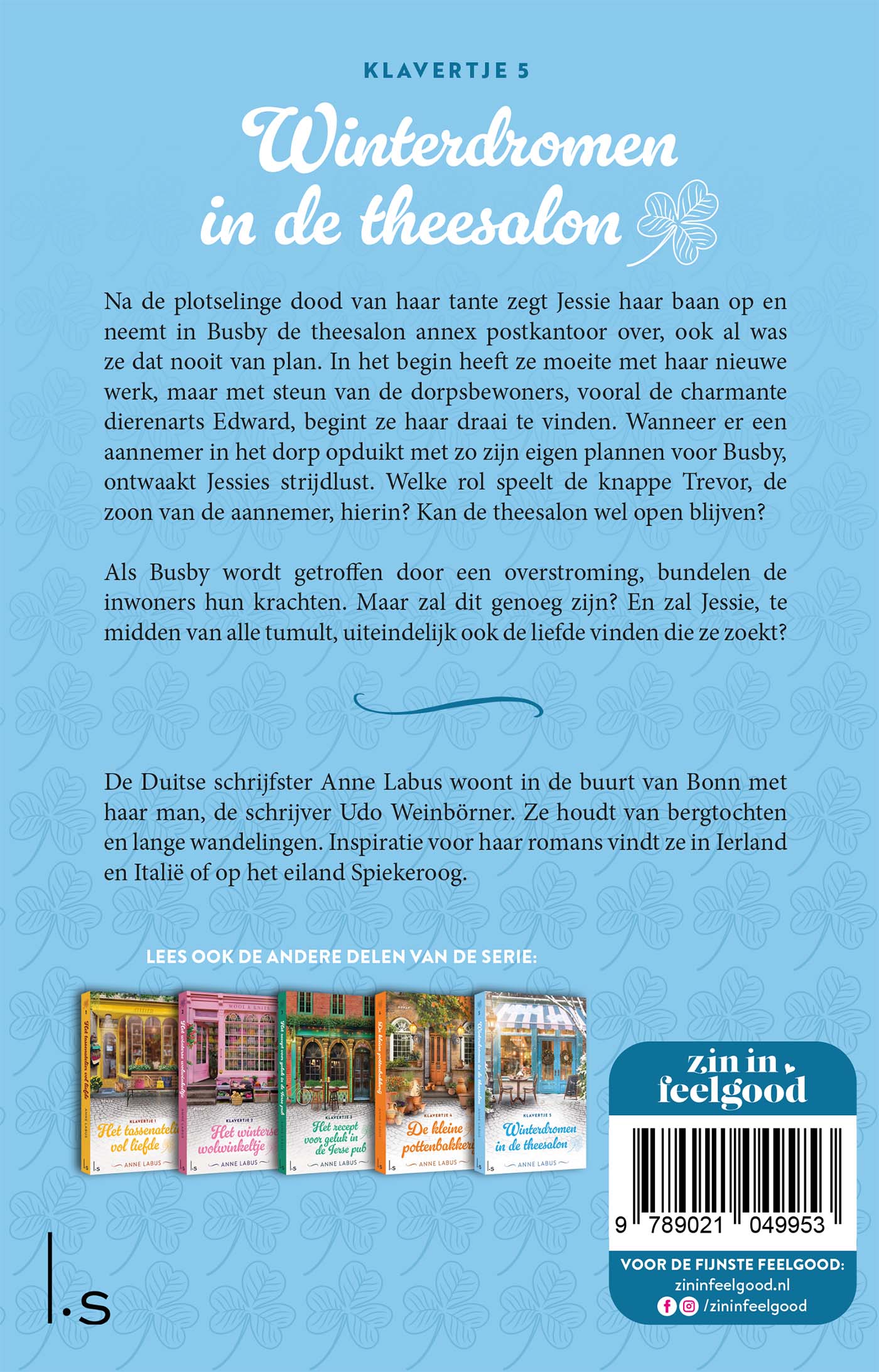 Achterkant van Winterdromen in de theesalon