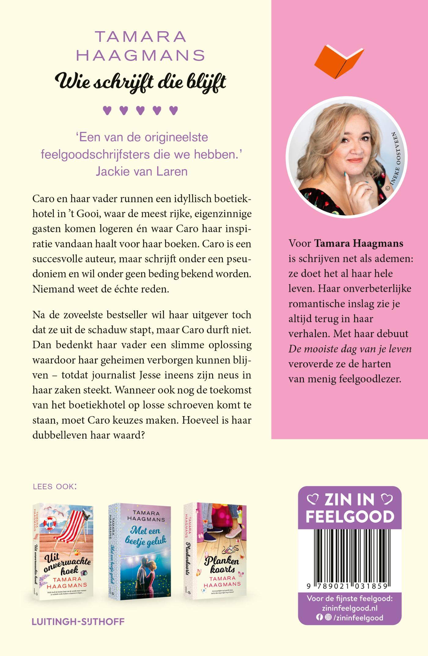 Achterkant van Wie schrijft die blijft