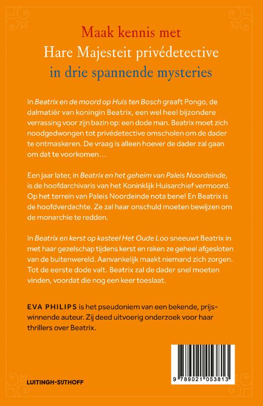 Achterkant van Beatrix - Hare Majesteit privédetective