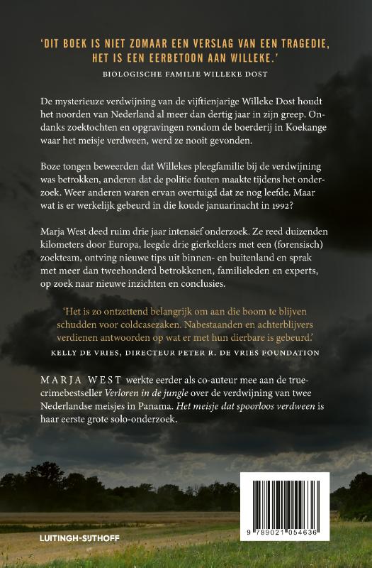 Achterkant van Het meisje dat spoorloos verdween