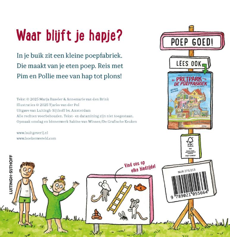 Achterkant van De kleine poepfabriek