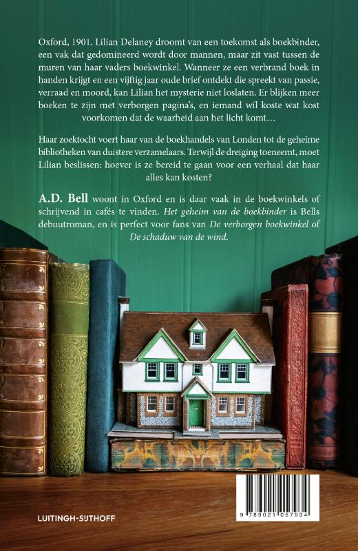 Achterkant van Het geheim van de boekbinder