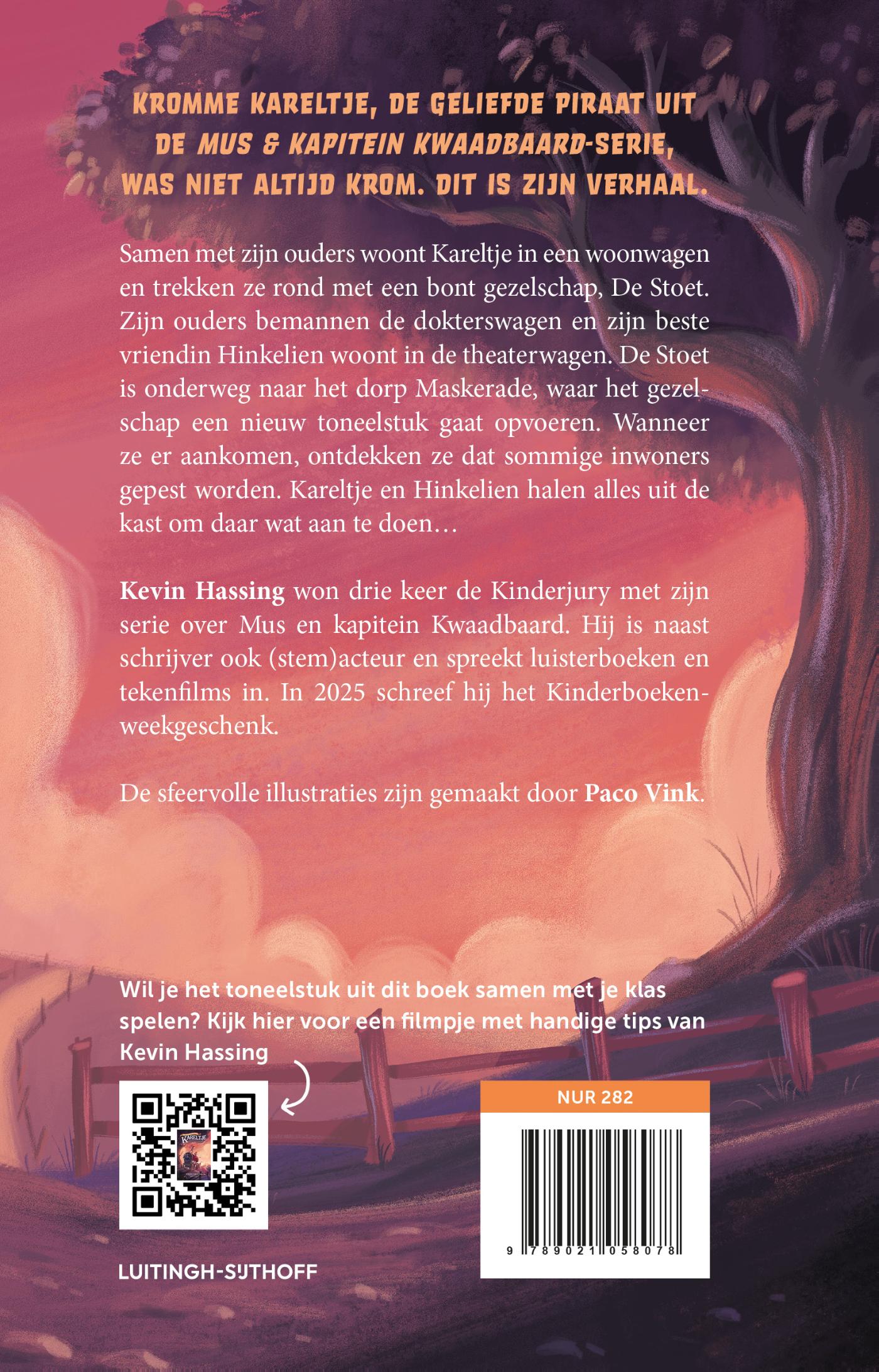 Achterkant van De avonturen van Kareltje (toen hij nog niet krom stond)