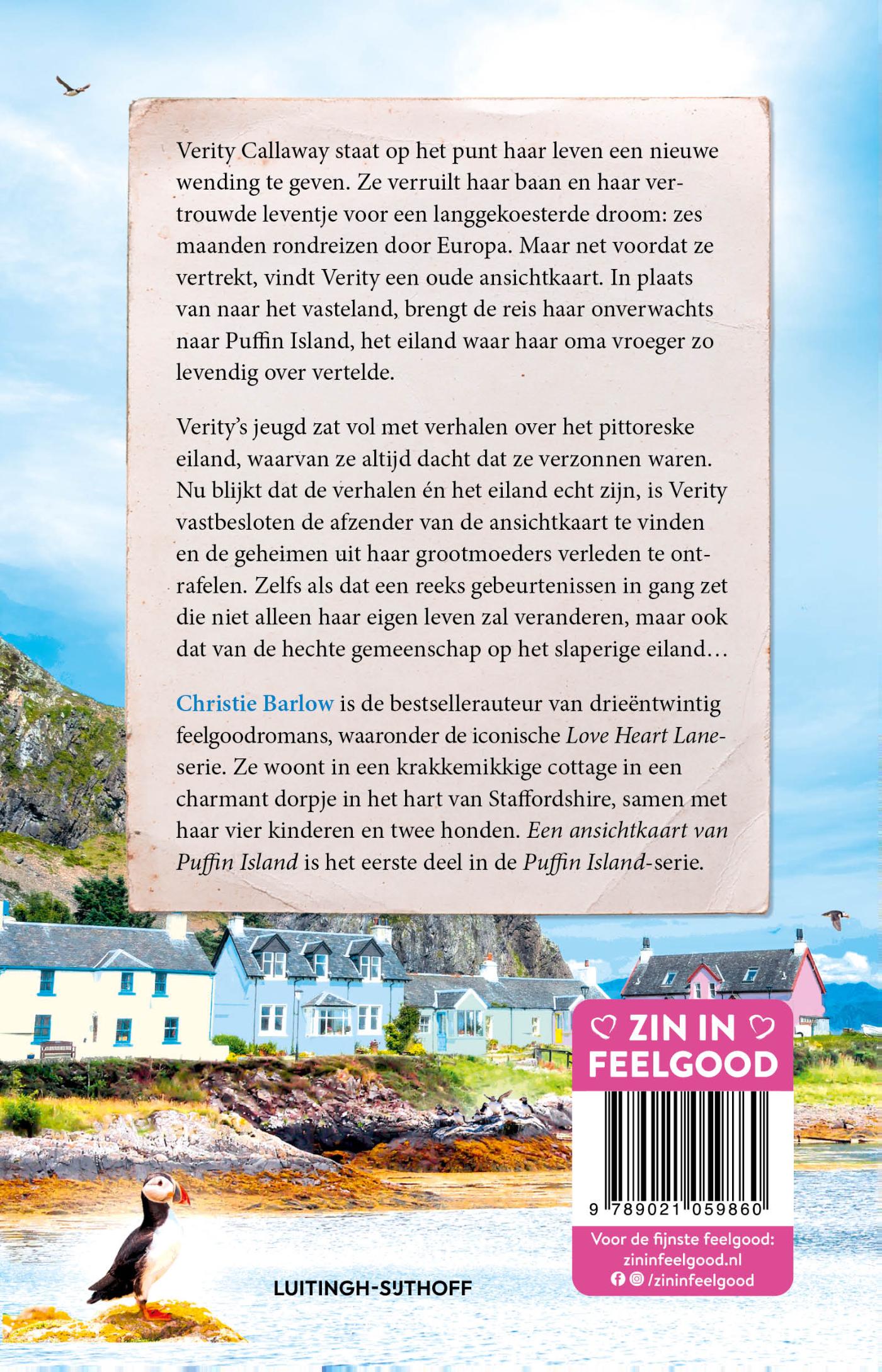Achterkant van Een ansichtkaart van Puffin Island