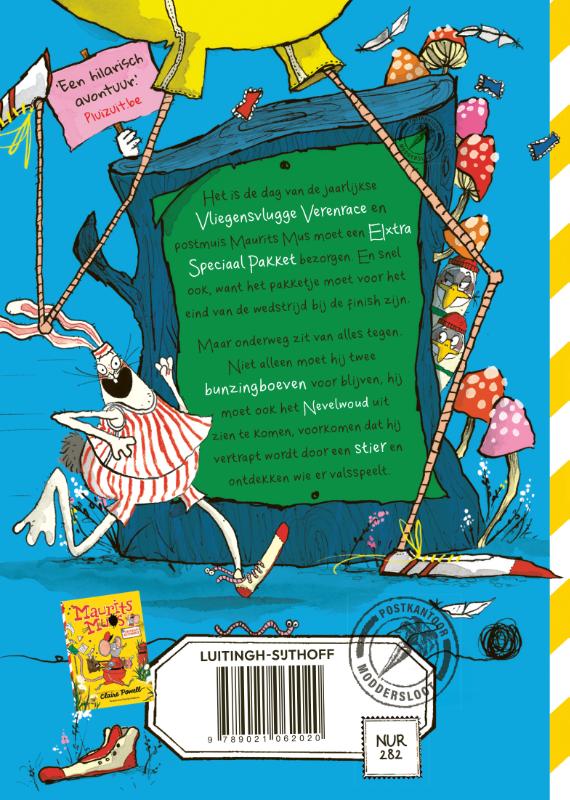 Achterkant van De vliegensvlugge verenrace
