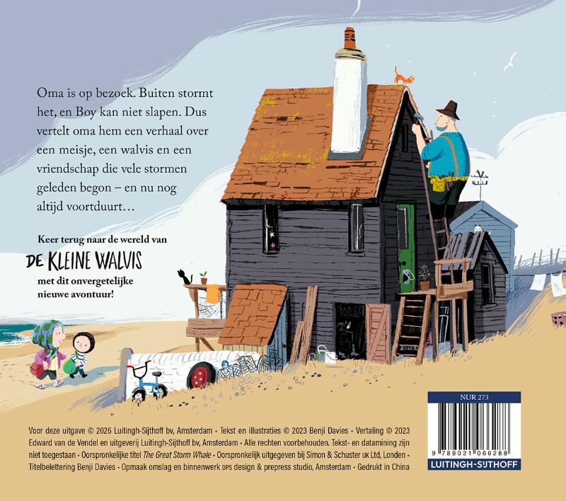 Achterkant van De grote kleine walvis - kartonboek
