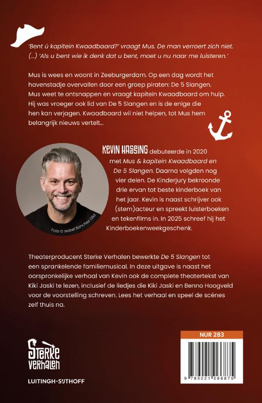 Achterkant van Mus en kapitein Kwaadbaard en De 5 slangen