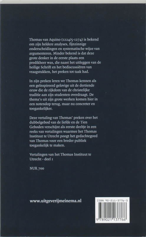 Achterkant van Over de Tien Geboden