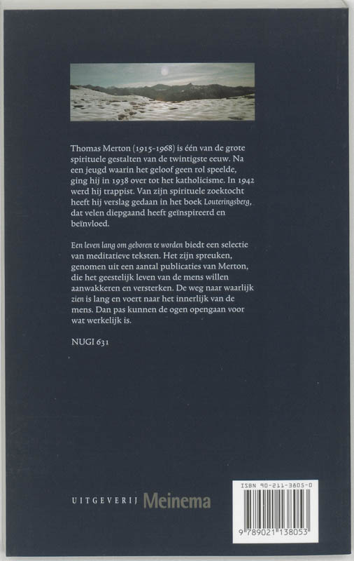 Achterkant van Een leven lang om geboren te worden
