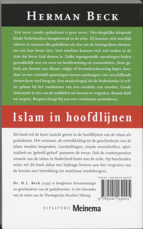 Achterkant van Islam in hoofdlijnen