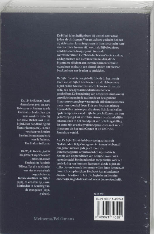 Achterkant van De Bijbel literair