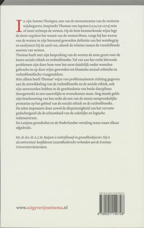 Achterkant van Over de wet