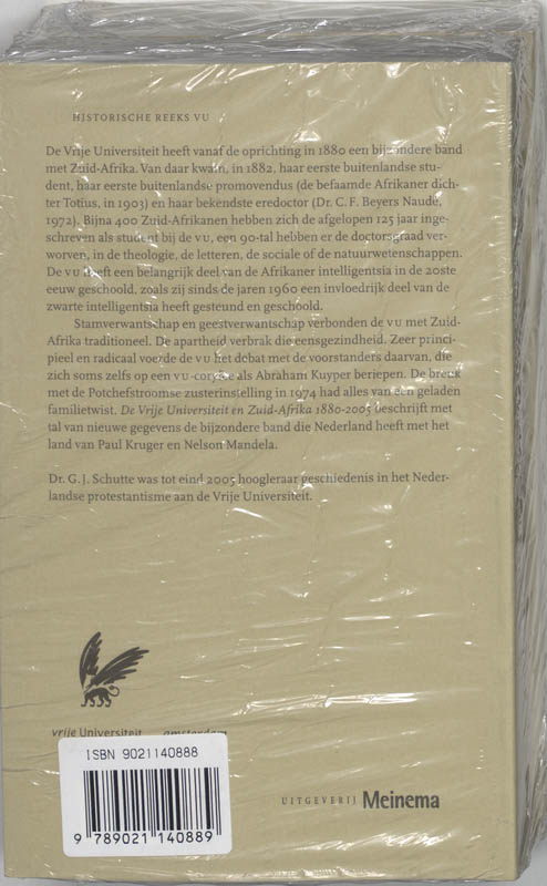 Achterkant van De Vrije Universiteit en Zuid-Afrika 1880-2005