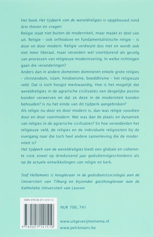 Achterkant van Het tijdperk van de wereldreligies