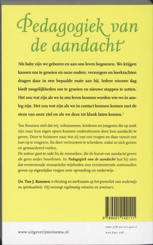 Achterkant van Pedagogiek van de aandacht