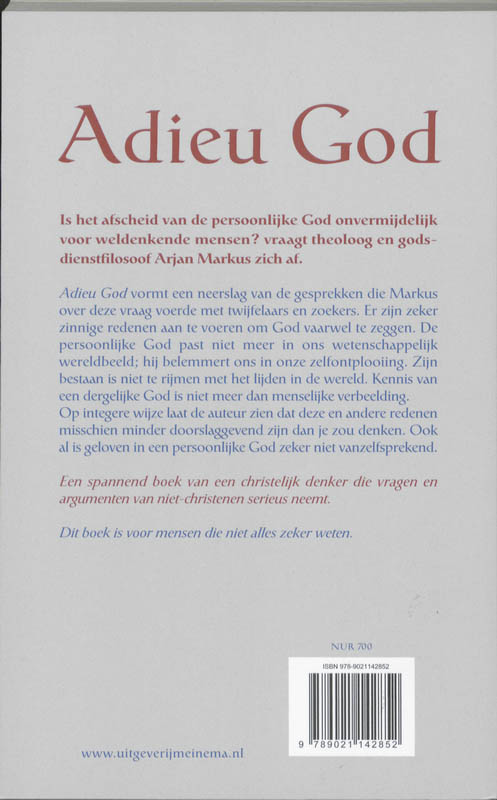 Achterkant van Adieu God