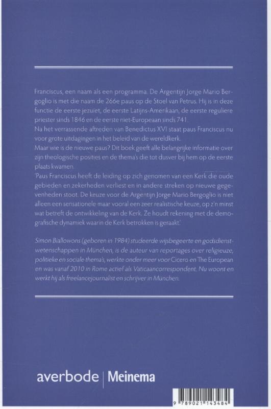 Achterkant van Franciscus