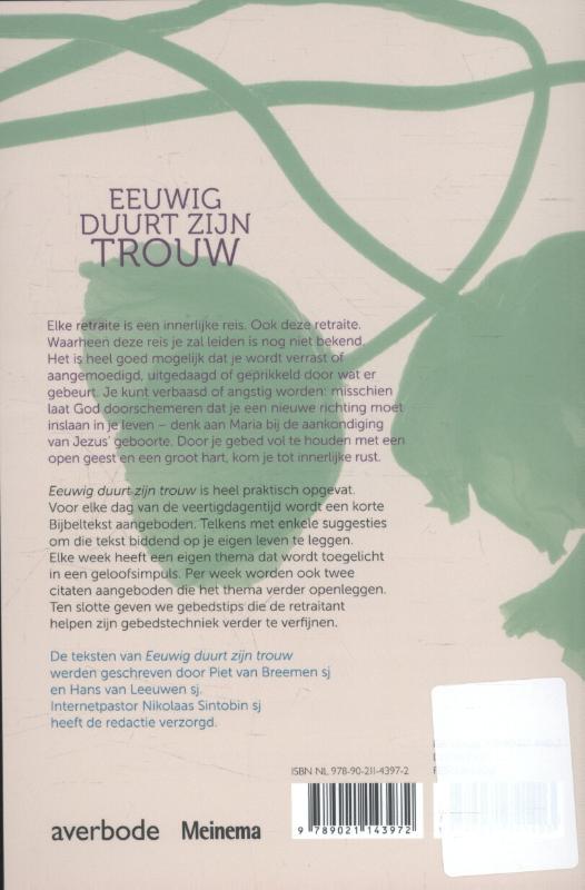 Achterkant van Eeuwig duurt zijn trouw