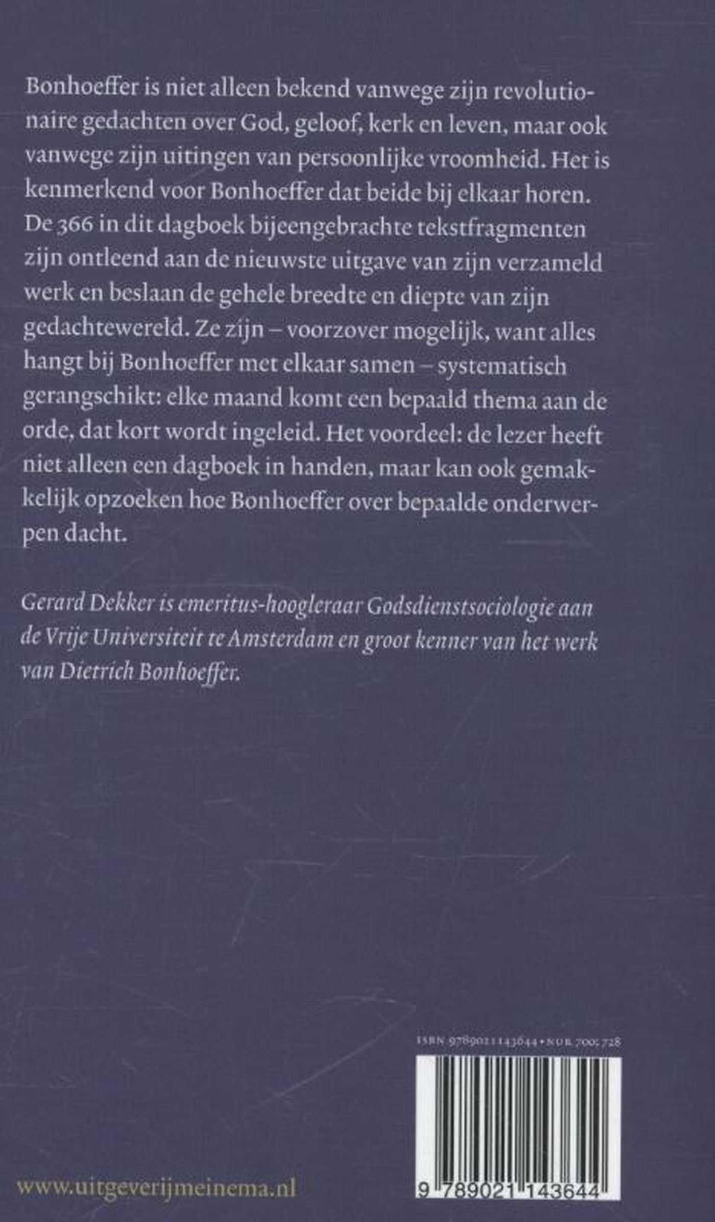 Achterkant van Dietrich Bonhoeffer