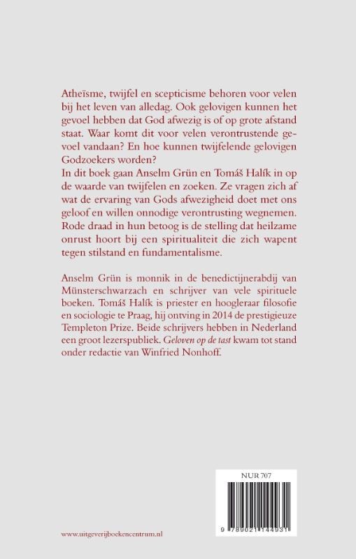 Achterkant van Geloven op de tast