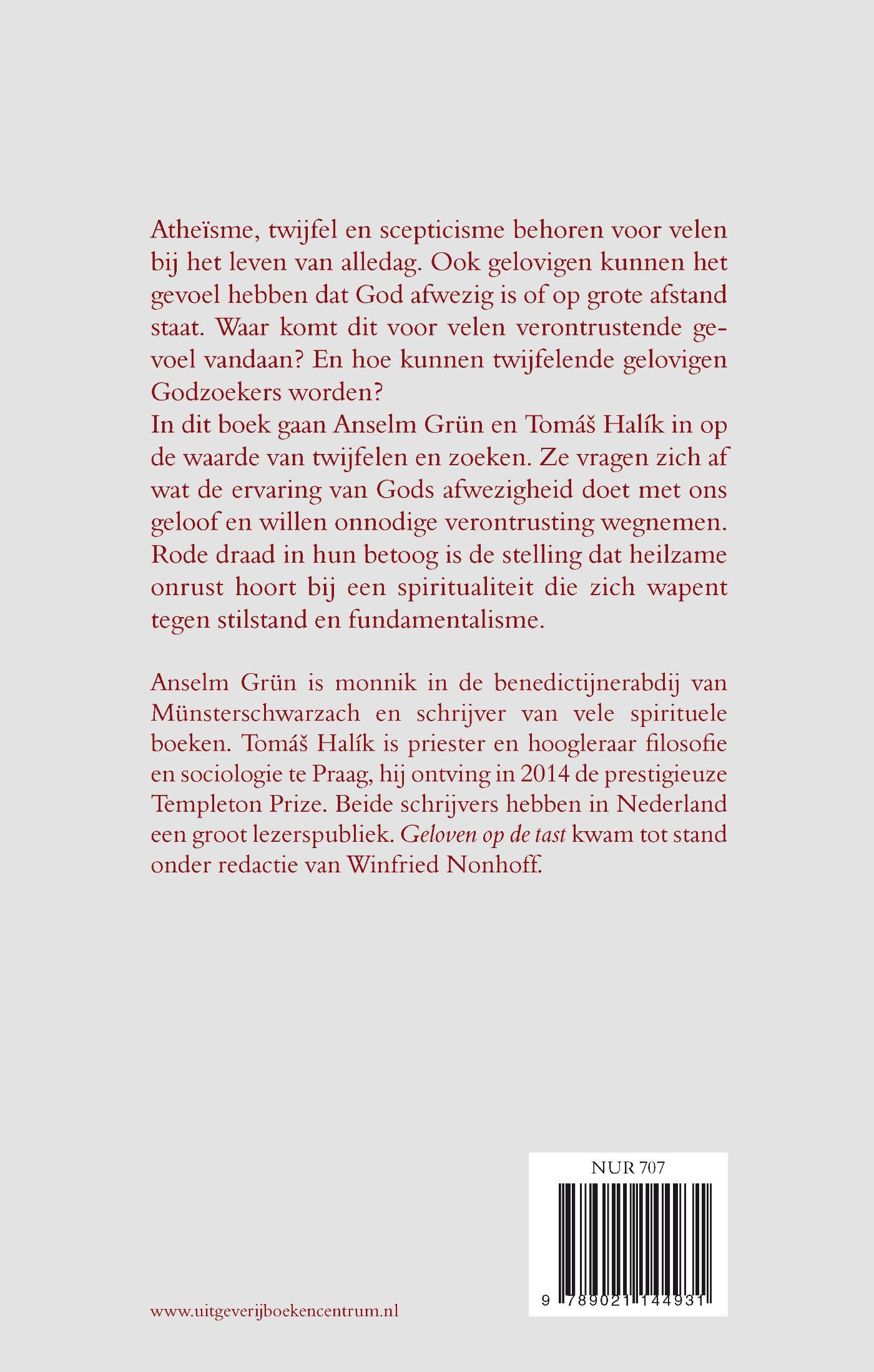 Achterkant van Geloven op de tast