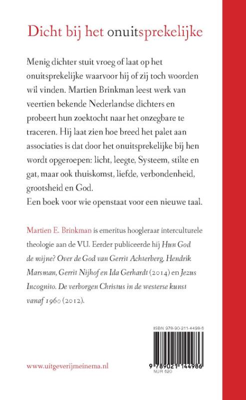 Achterkant van Dichtbij het onuitsprekelijke