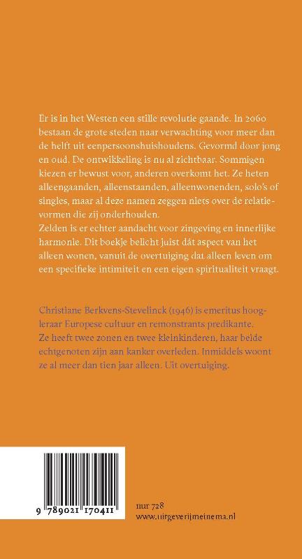 Achterkant van Het intieme van alleen leven