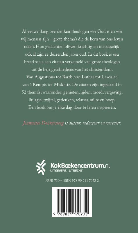 Achterkant van Grote theologen over grote thema's