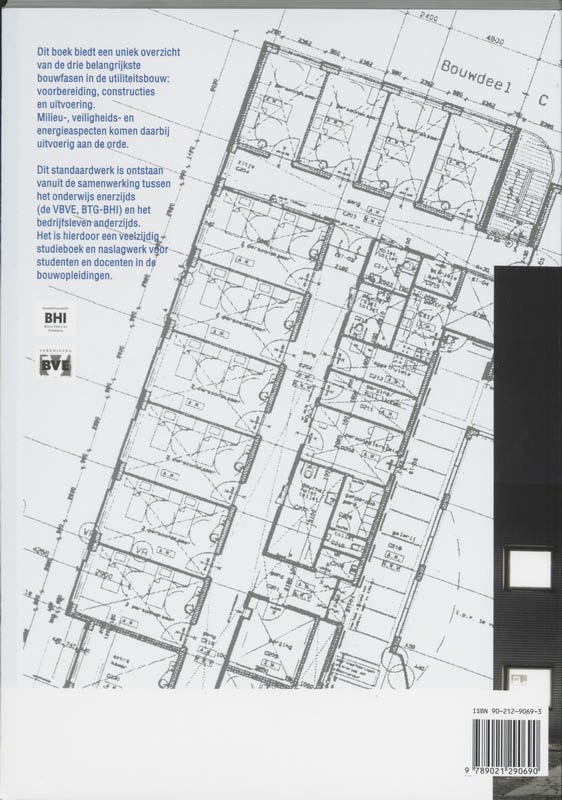 Achterkant van Domein 1 bouwvoorbereiding, domein 2 bouwconstructies, domein 3 bouwuitvoering