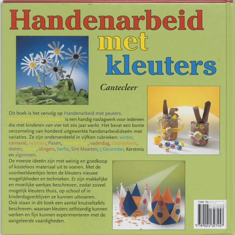 Achterkant van Handenarbeid met kleuters