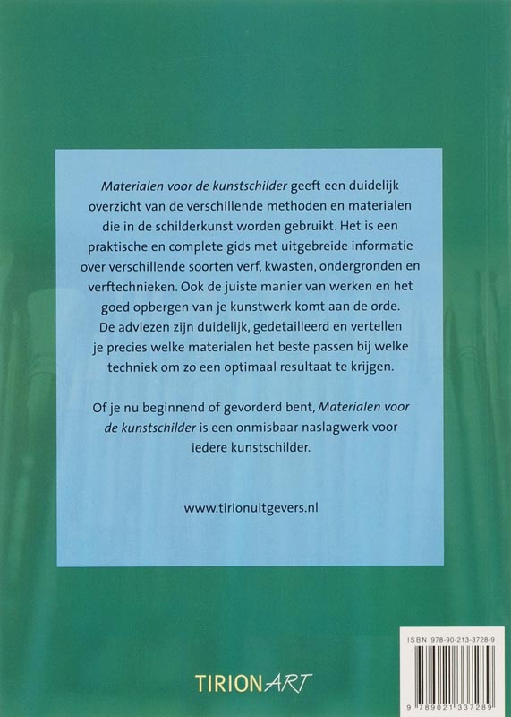 Achterkant van Materialen voor de kunstschilder