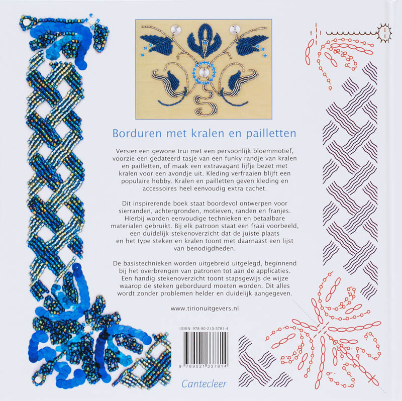 Achterkant van Borduren met kralen en pailletten