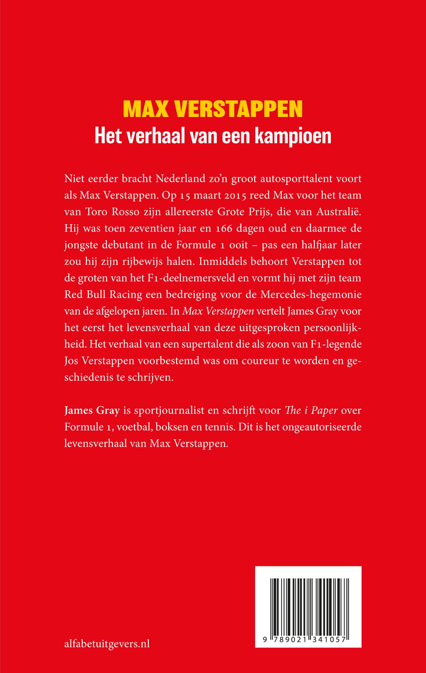 Achterkant van Max Verstappen